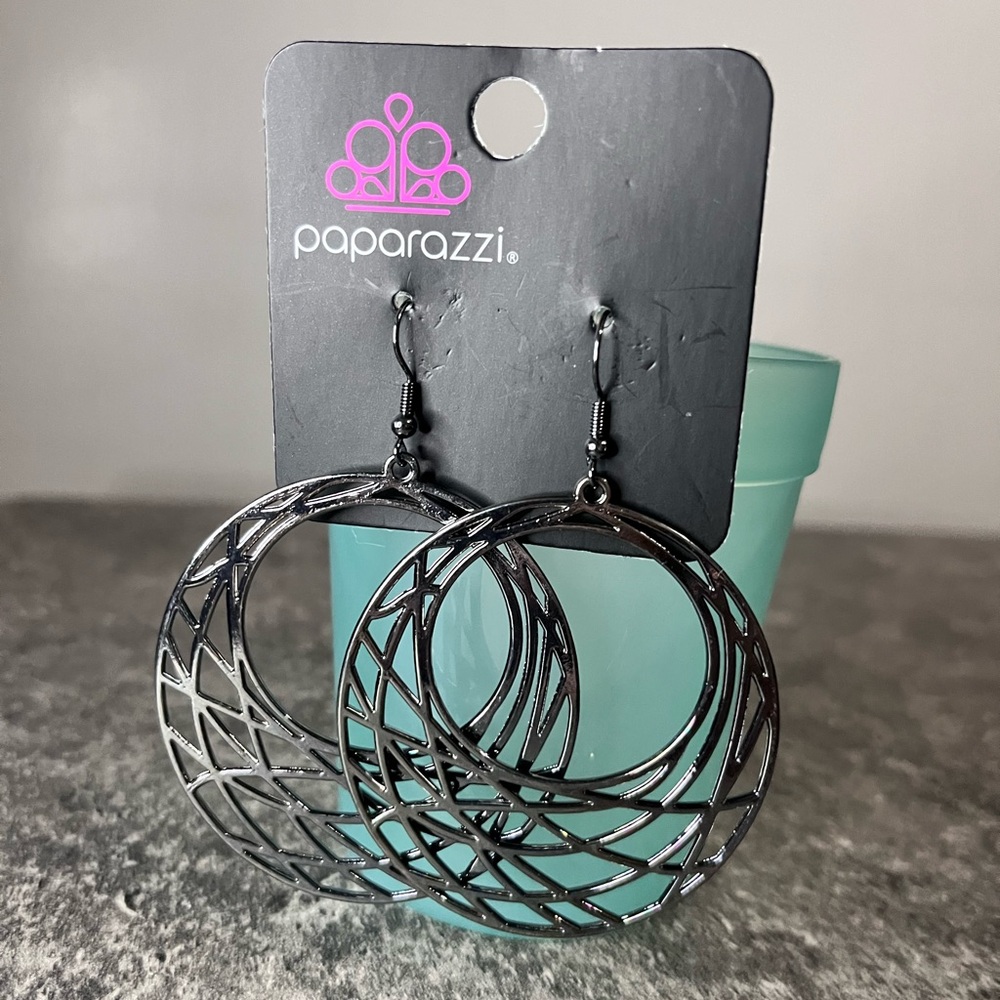 Paparazzi Black Hoop Earrings